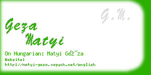 geza matyi business card